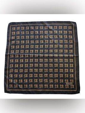 Vintage Giorgio Armani Silk Square Scarf Geometric Squares Made Italy Handrolled